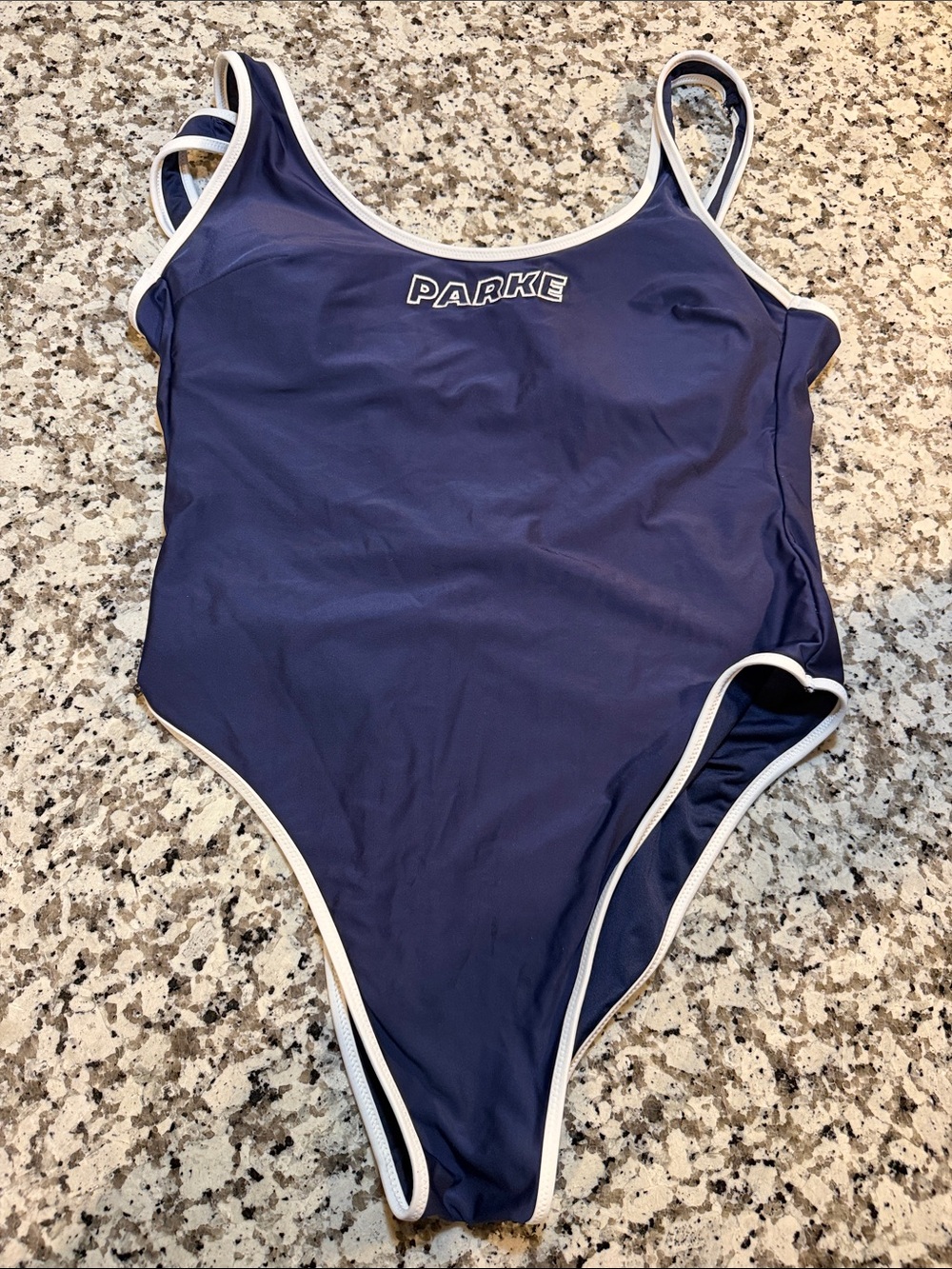 Parke Navy One-Piece Swimsuit with White Trim